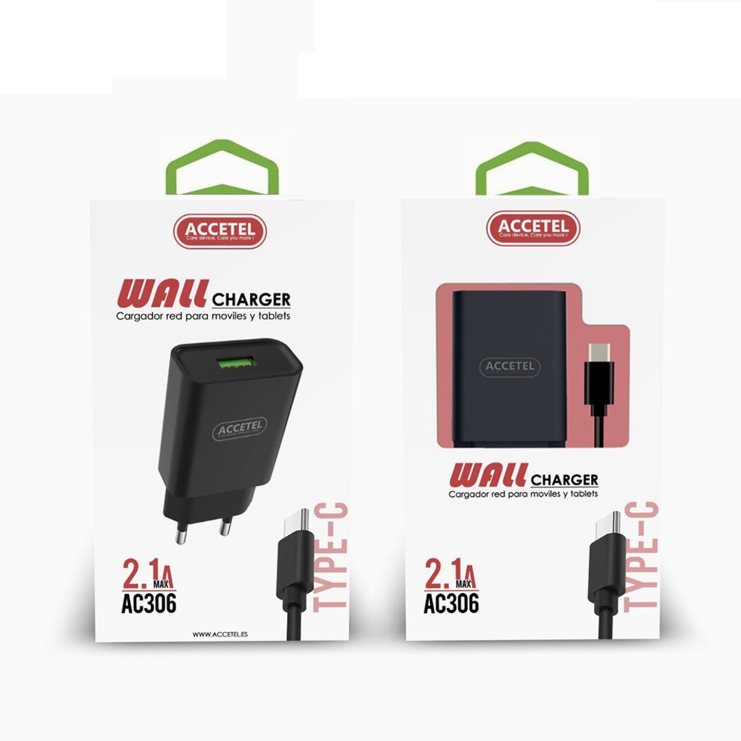 Cojunto de carregador 2.1A Uma entrada de USB Type-C
