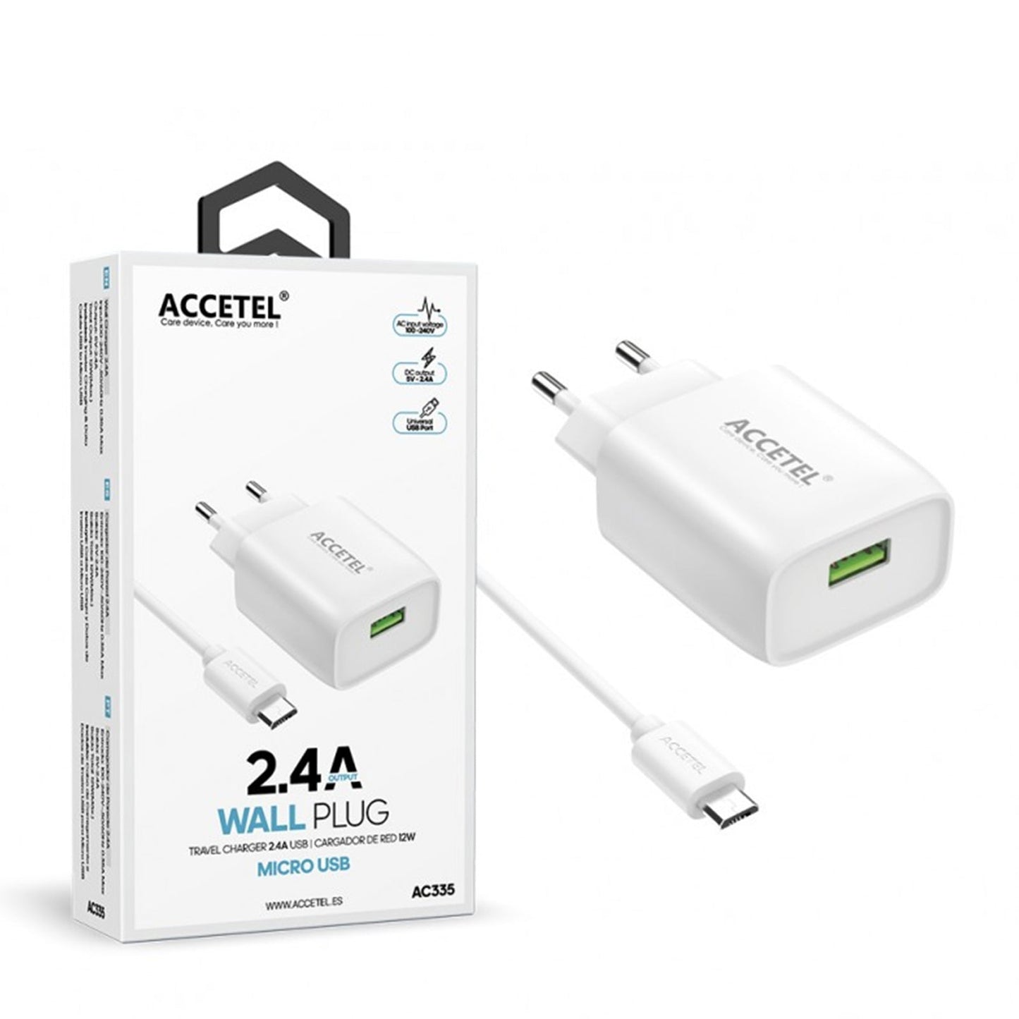 Cojunto de carregador 2.4A Uma entrada de USB Micro USB