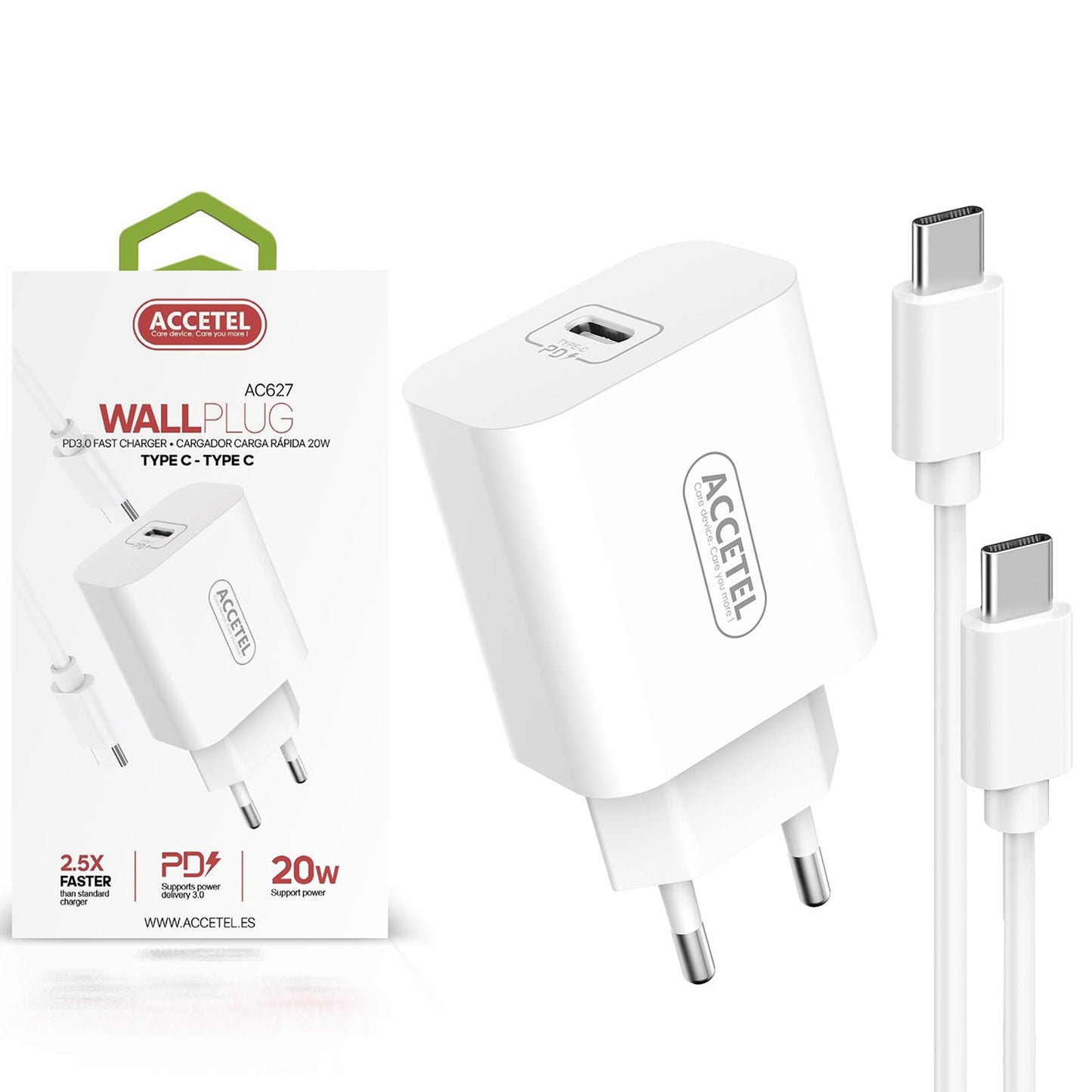 Cojunto de carregador 20W Uma entrada de PD Type-C