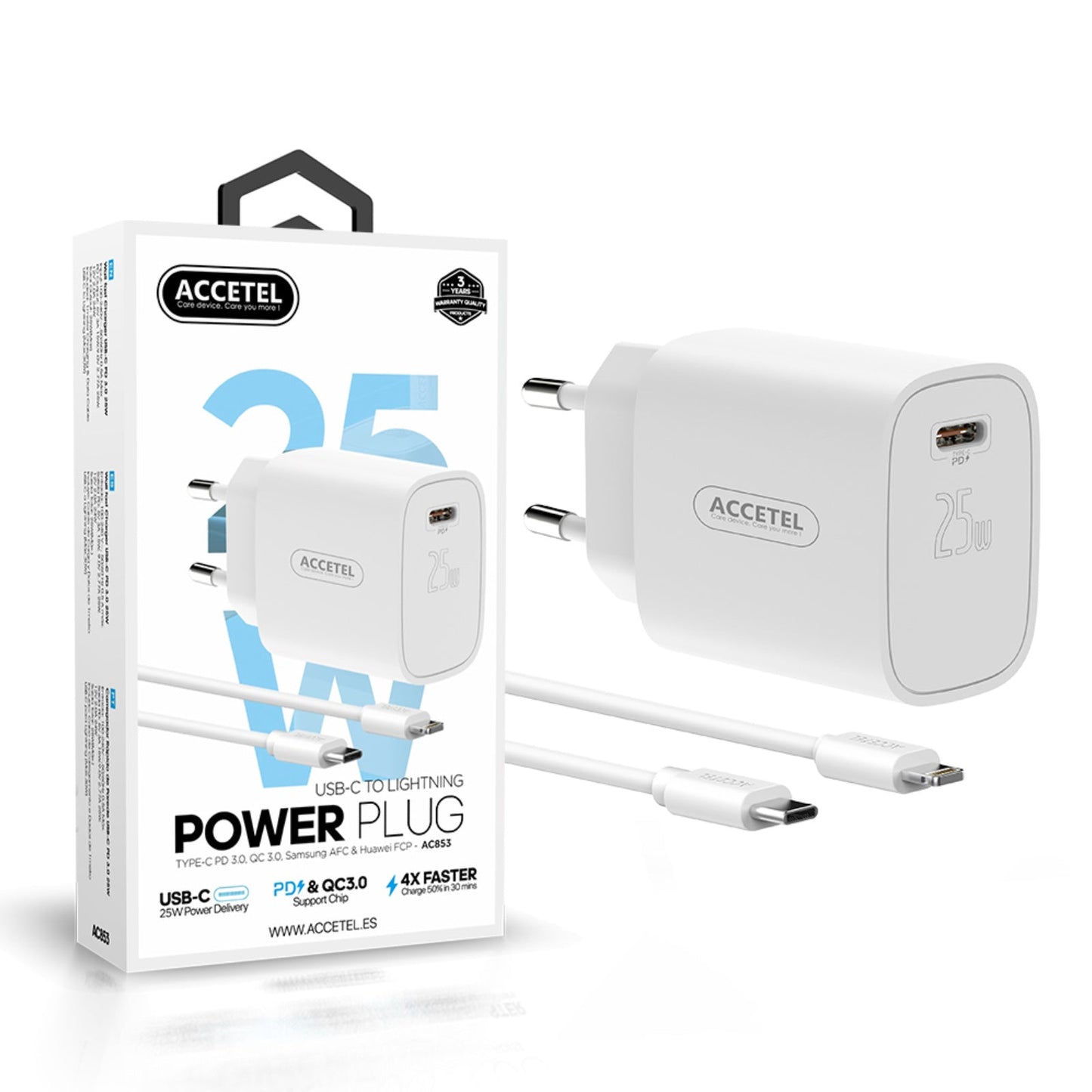 Cojunto de carregador 25W Uma entrada de PD Lightning