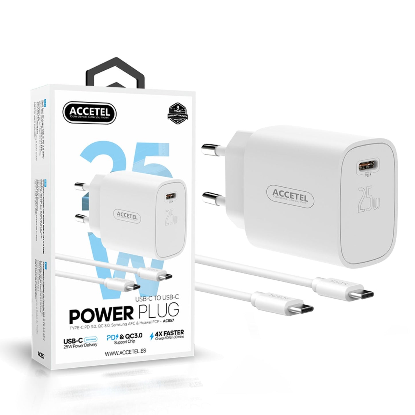 Cojunto de carregador 25W Uma entrada de PD Type-C