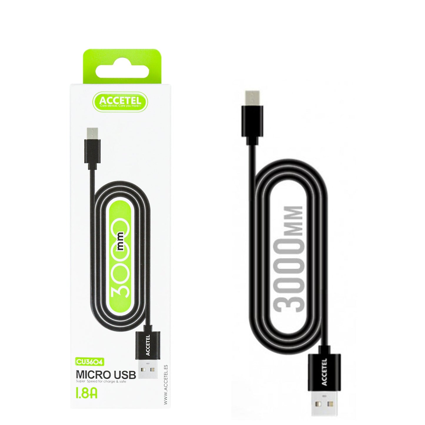 Cabo Micro USB 3M 1.8A