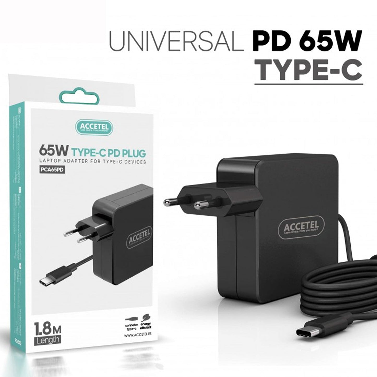 Carregador para Computador Portátil 65W Type-C PD