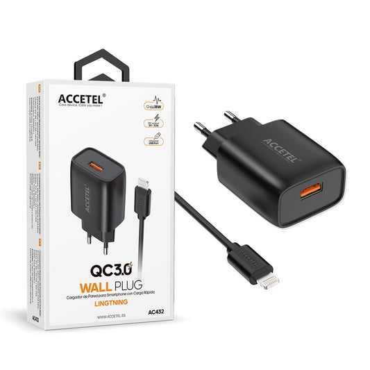 Cojunto de carregador QC3.0 Uma entrada de USB Lightning