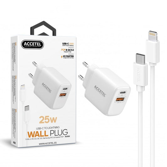 Cojunto de carregador 25W Uma entrada de USB+PD Lightning