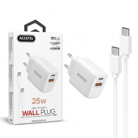 Cojunto de carregador 25W Uma entrada de USB+PD Type-C