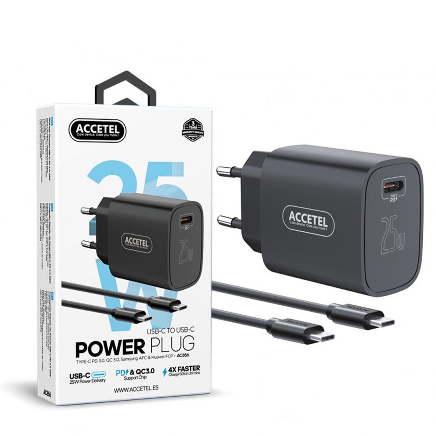Cojunto de carregador 25W Uma entrada de PD Type-C