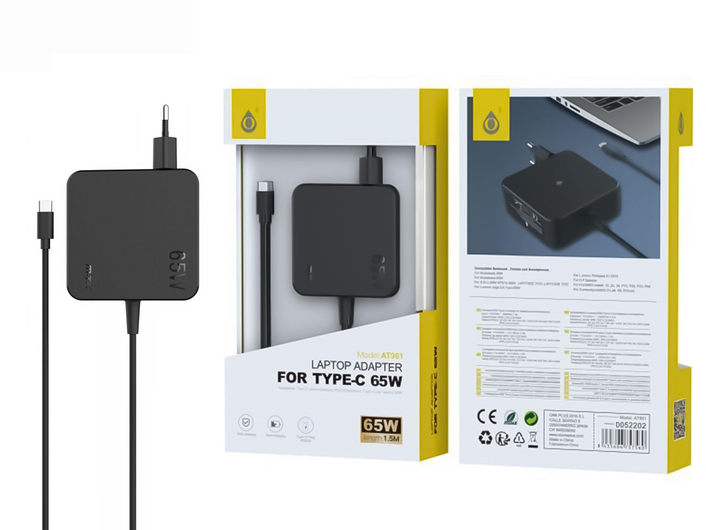 Carregador para Computador Portátil 65W Type-C PD