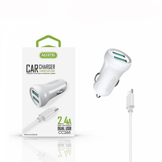 Carregador Carro 2.4A Dupla USB Micro USB