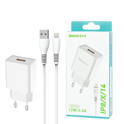 Cojunto de carregador 2.4A Uma entrada de USB Lightning