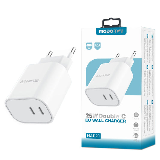 Carregador 25W Dupla entrada de PD Type-C