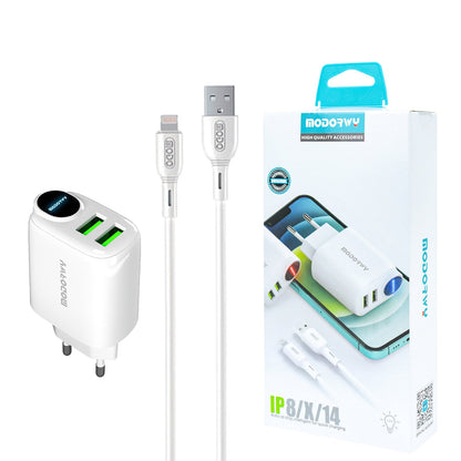 Cojunto de carregador 2.4A Dupla entrada de USB Lightning