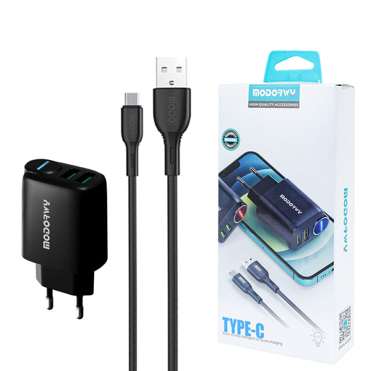 Cojunto de carregador 2.4A Dupla entrada de USB Type-C