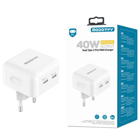 Carregador 40W Dupla entrada de PD Type-C