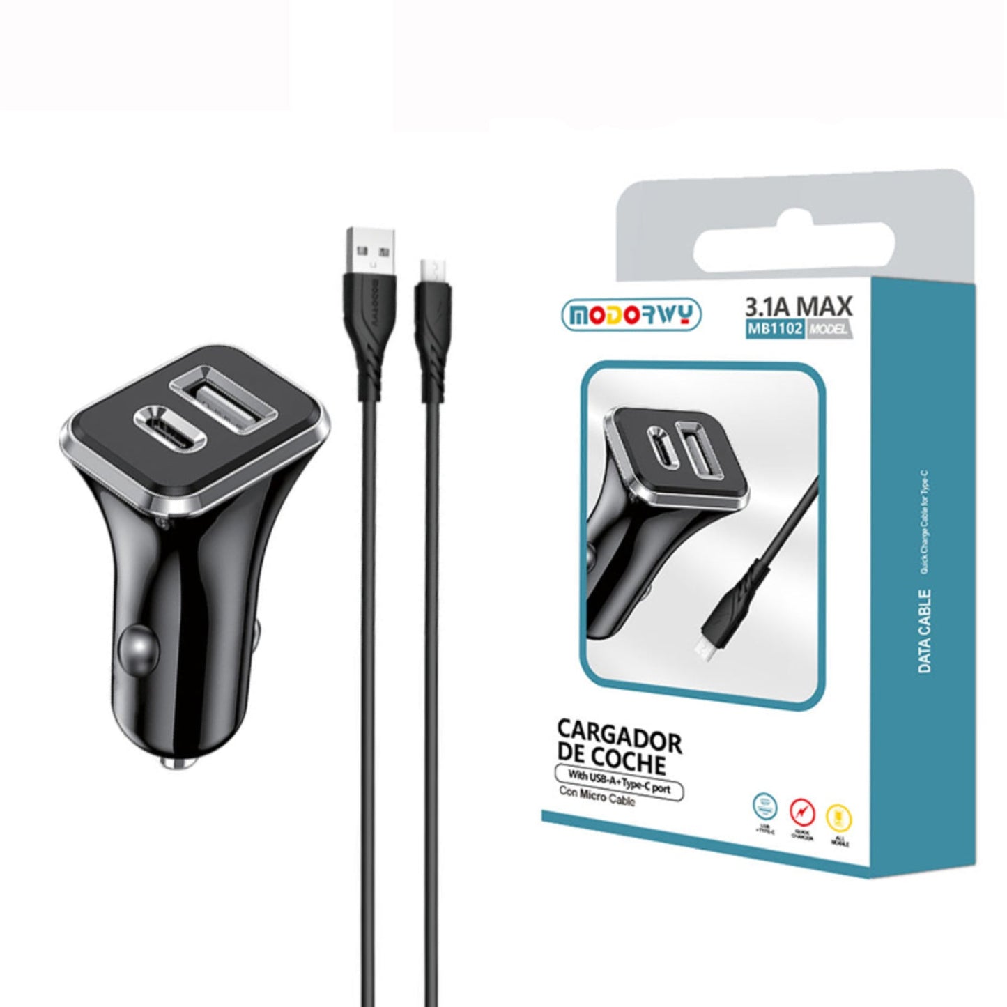Carregador Carro 2.4A Dupla USB