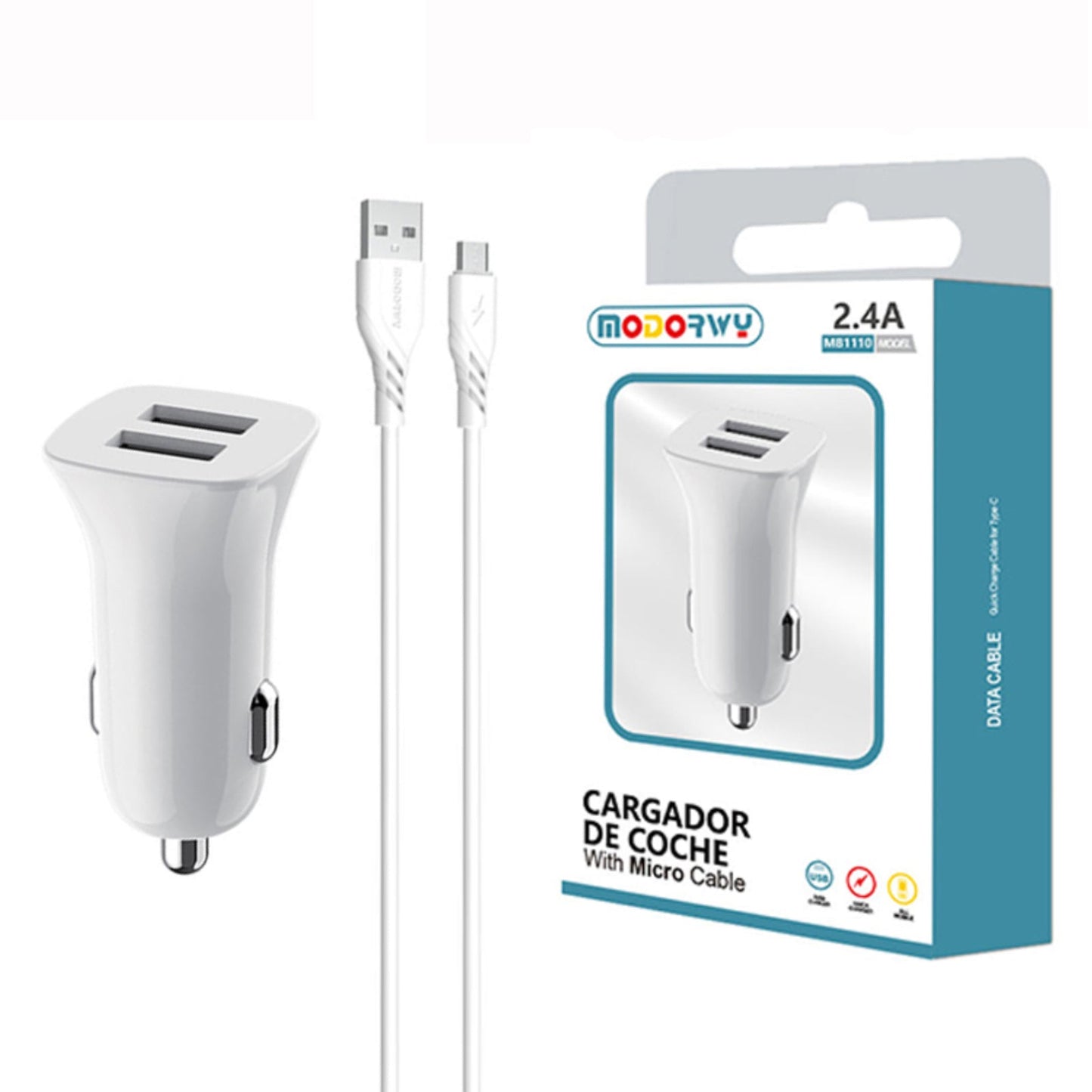 Carregador Carro 2.4A Dupla USB