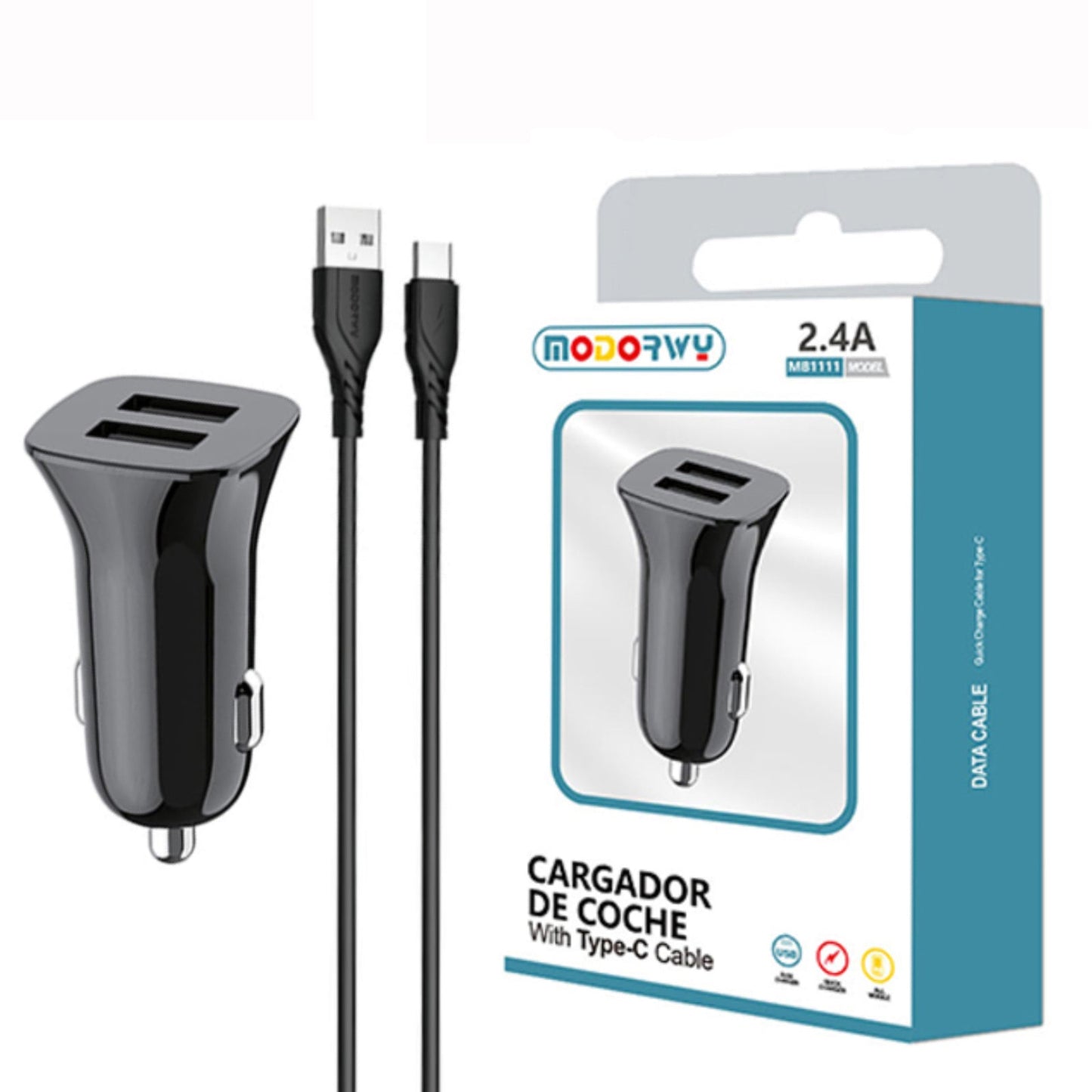 Carregador Carro 2.4A Dupla USB