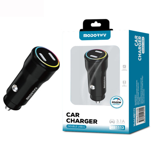Carregador Carro 3.1A Dupla Type-C