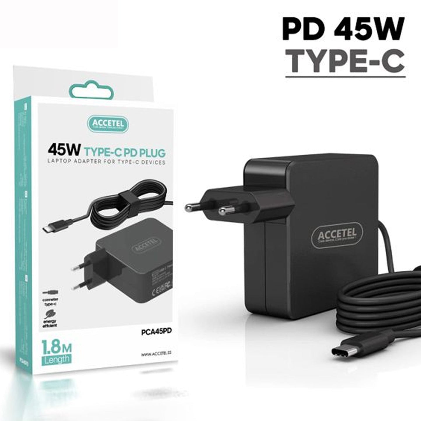 Carregador para Computador Portátil 45W Type-C PD