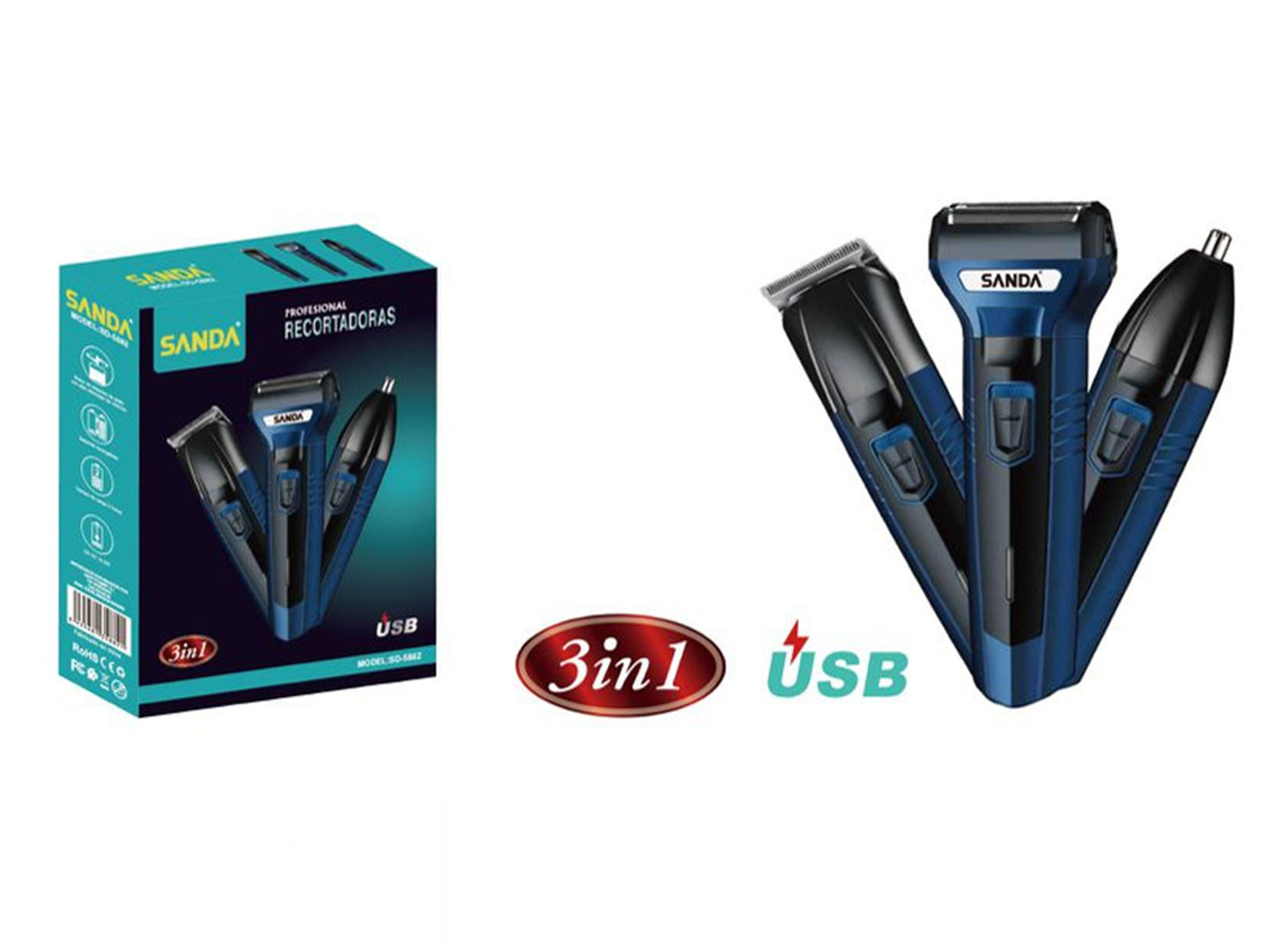 3 em 1 Máquina de cortar cabelo